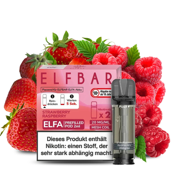 Elfbar ELFA Prefilled POD (2stk) - Strawberry Raspberry 20mg