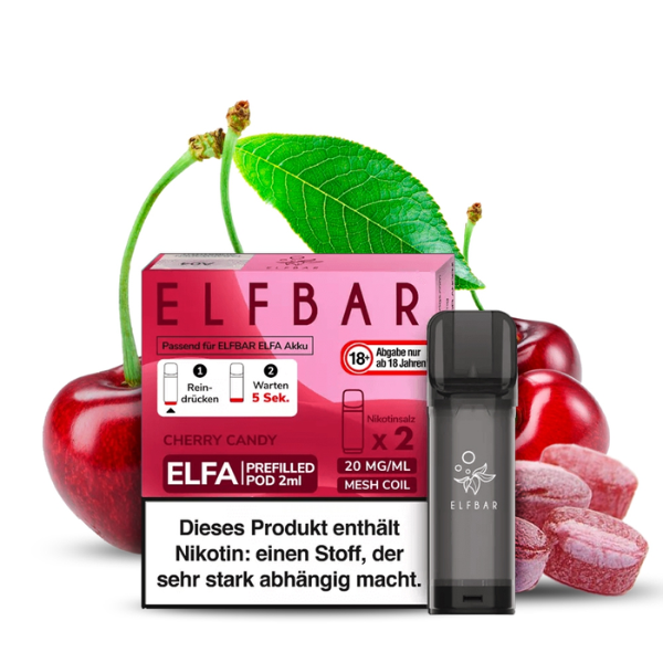 Elfbar ELFA Prefilled POD (2stk) - Cherry Candy(Cherry) 20mg